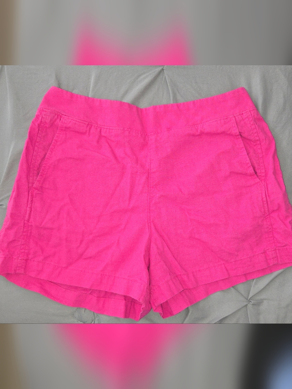 GAP Hot Pink Linen Blend Elastic Waist Shorts